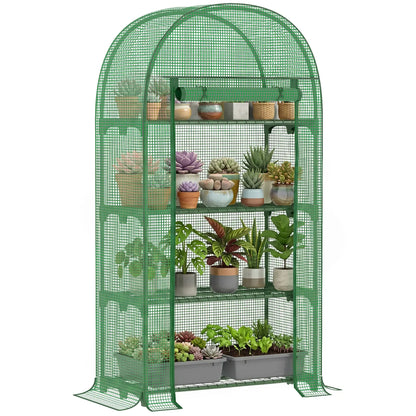 Portable Mini Greenhouse, Zippered Door, PE Cover, 31.5" x 19.3" x 63", Green Mini Greenhouses at Gallery Canada