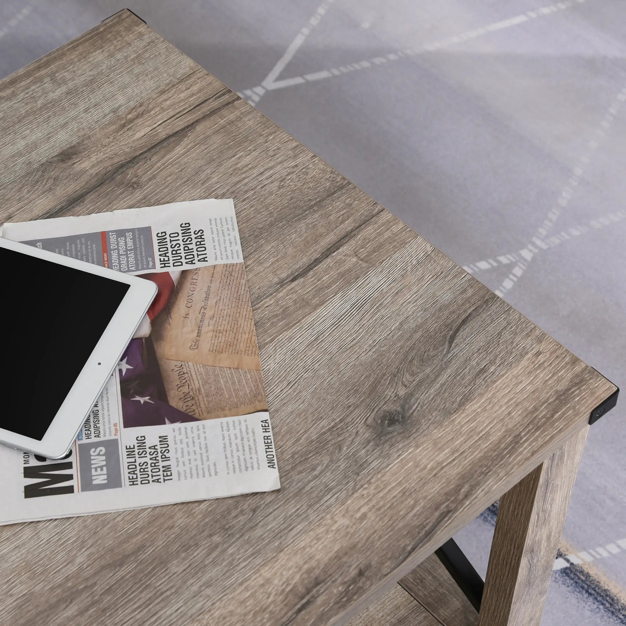 Industrial Coffee Table, Metal X-Bar, Storage Shelf, Living Room Coffee Tables at Gallery Canada