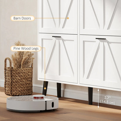 Shoe Storage Cabinet, 4 Flip Drawers, Farmhouse Narrow, Holds 24 Pairs, White Shoe Storage Cabinets & Racks at Gallery Canada