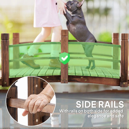 5FT Wood Garden Bridge, Outdoor Decorative Landscape, Stained Wood Garden Bridges at Gallery Canada