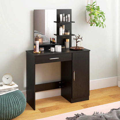 Vanity Desk with Mirror, Drawer, Open Compartment, Shelves, Cabinet Dressing & Vanity Tables at Gallery Canada