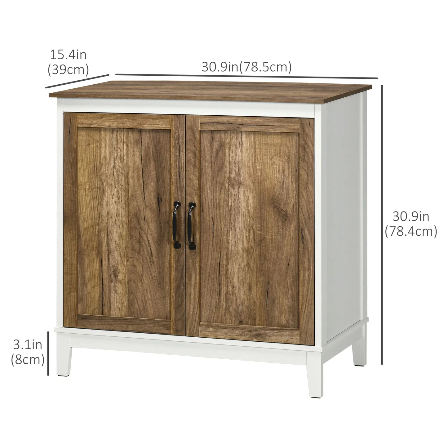 Farmhouse Sideboard, Storage Cabinet, 2 Doors, Shelves, 30.9" x 15.4" x 30.9", Dark Oak Bar Cabinets at Gallery Canada