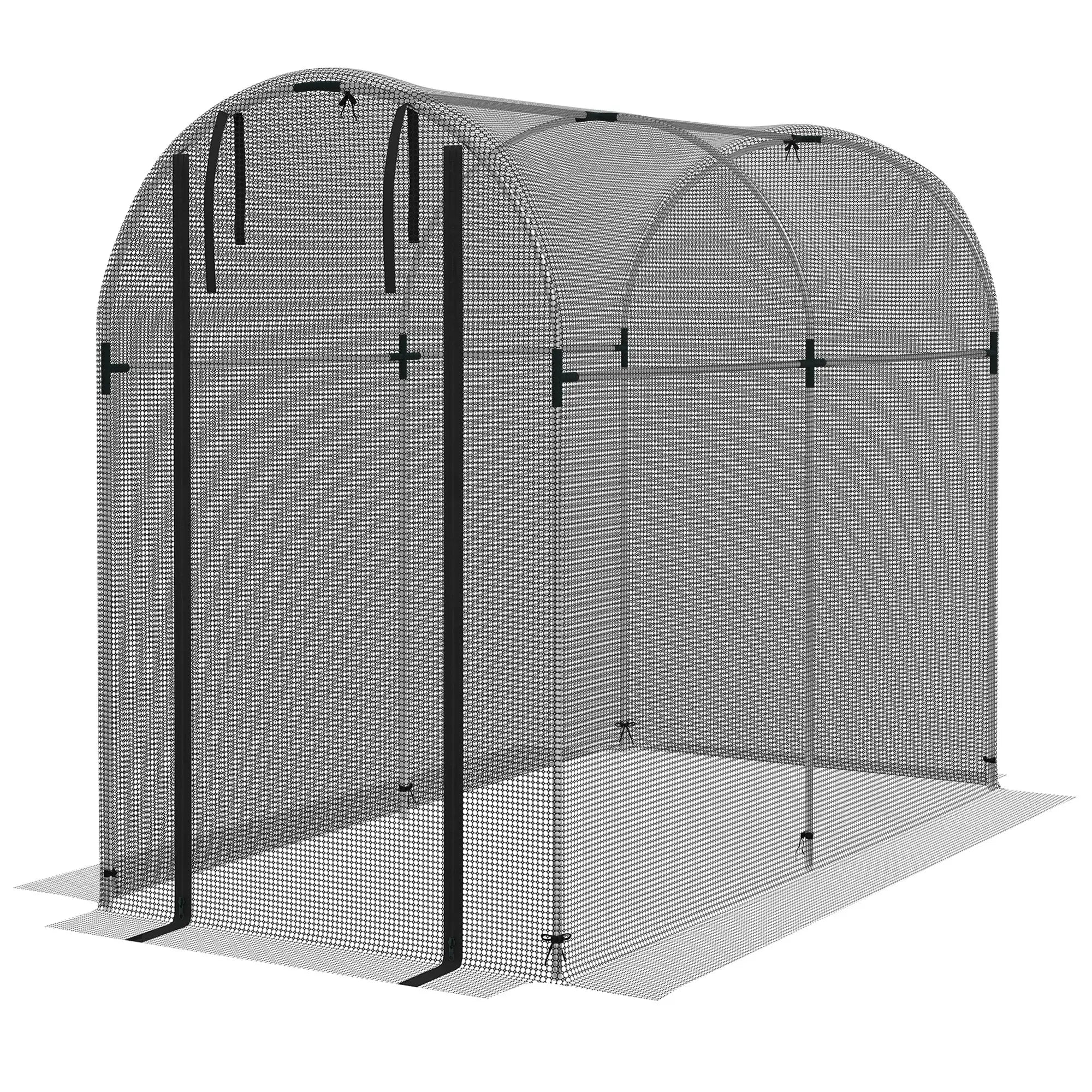 Galvanized Steel Crop Cage, Plant Protection Tent, 4' x 8', Black Walk In Greenhouses Silver and Black at Gallery Canada