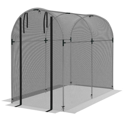 Galvanized Steel Crop Cage, Plant Protection Tent, 4' x 8', Black Walk In Greenhouses Silver and Black at Gallery Canada