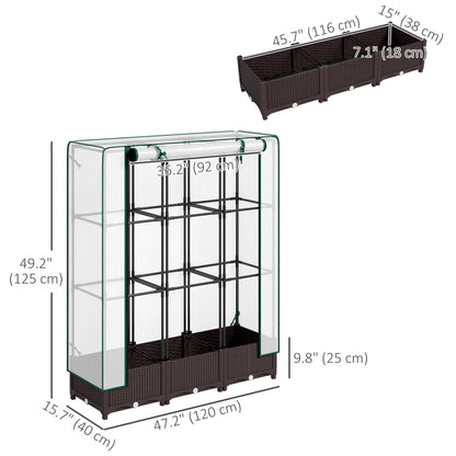 Raised Garden Bed Kit with Trellis, PE Cover, Zipper Door, 47 x 16 x 50 Inch Raised Garden Beds at Gallery Canada