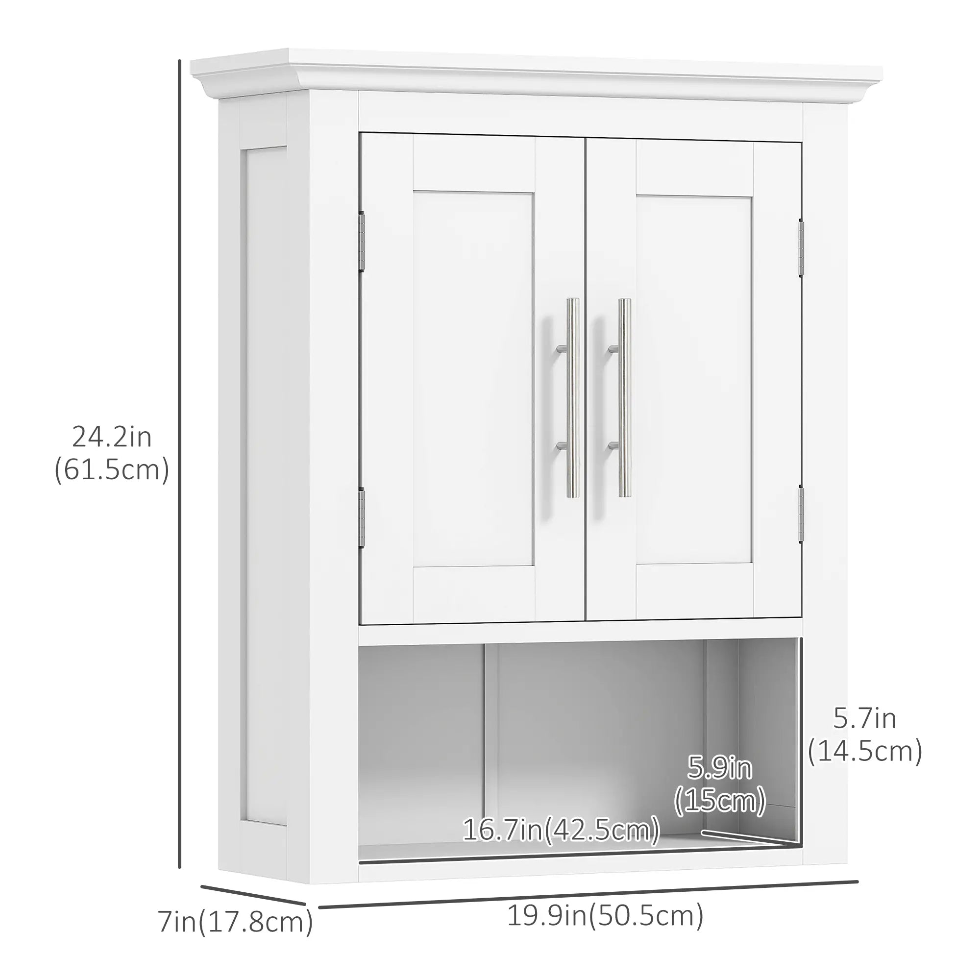 Bathroom Wall Cabinet, Medicine Cabinet with Shelf, White Wall Mounted Cabinets at Gallery Canada