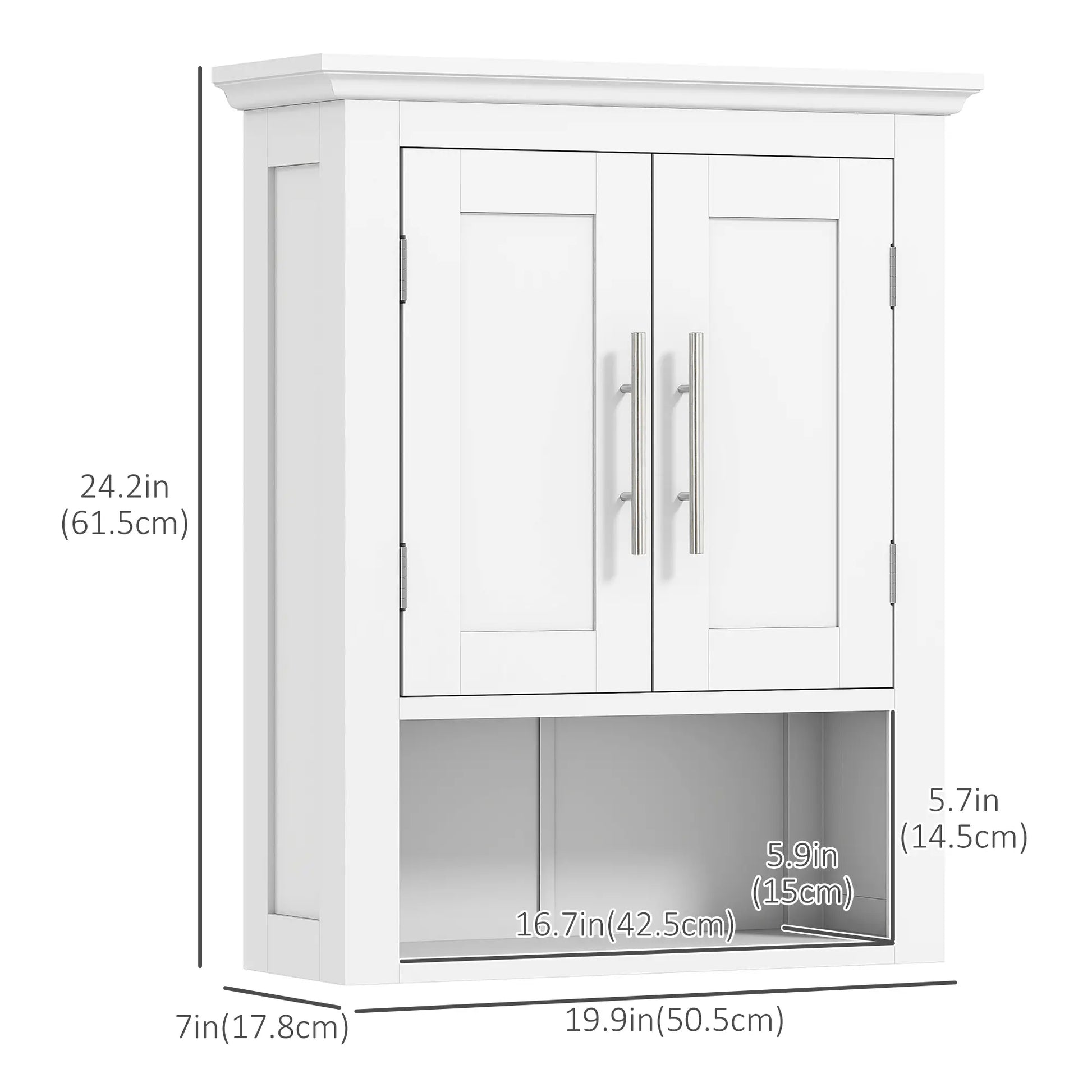 Bathroom Wall Cabinet, Medicine Cabinet with Shelf, White Wall Mounted Cabinets at Gallery Canada