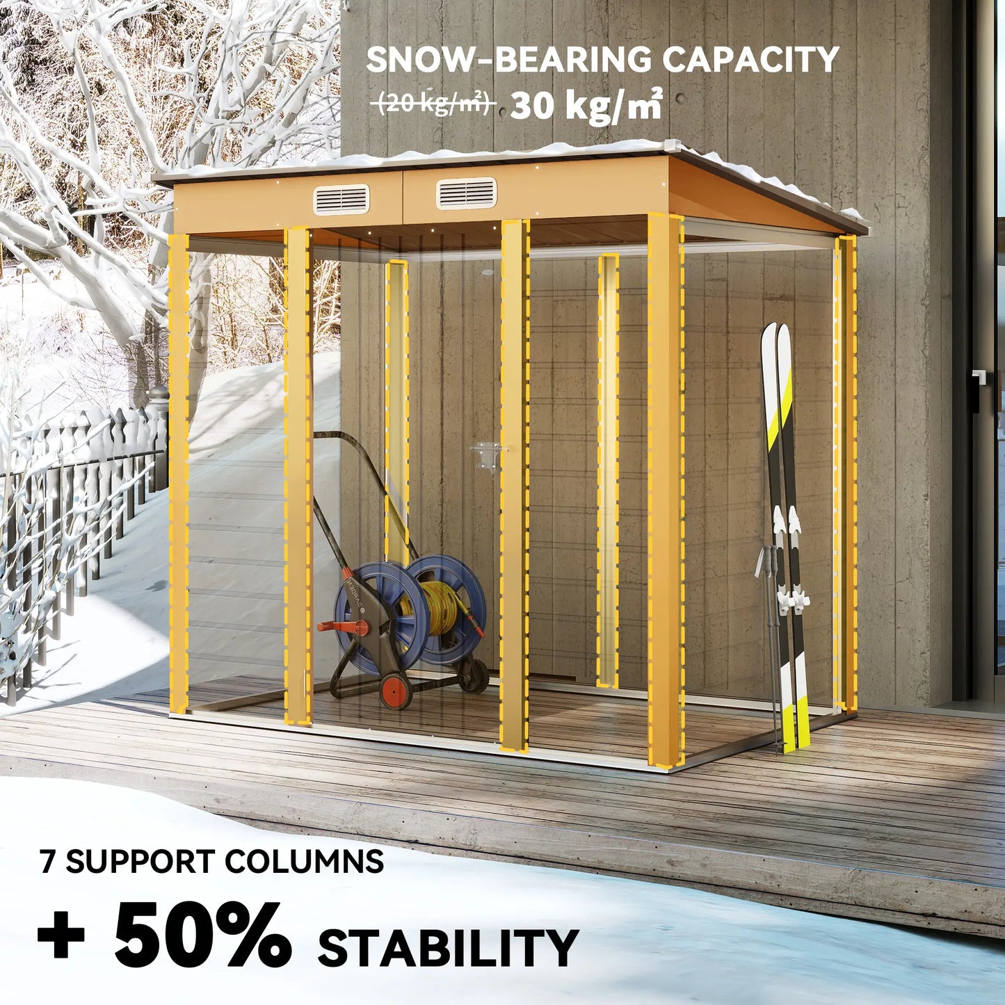 6 x 4FT Galvanized Metal Garden Storage Shed, Yellow Sheds at Gallery Canada