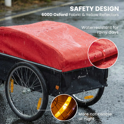 Bike Trailer, Cargo Trailer with 45 Gal Storage Box, 20" Tires, 88 lbs Capacity Bike Cargo Trailers at Gallery Canada