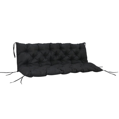 Porch Swing Cushion Garden Bench Cushion with Backrest, Non-Slip 3-Seater Thick Pad, Swing Chair Mat Replacement for Indoor and Outdoor, 59.1" x 38.6", Black Patio Chair Cushions Black at Gallery Canada