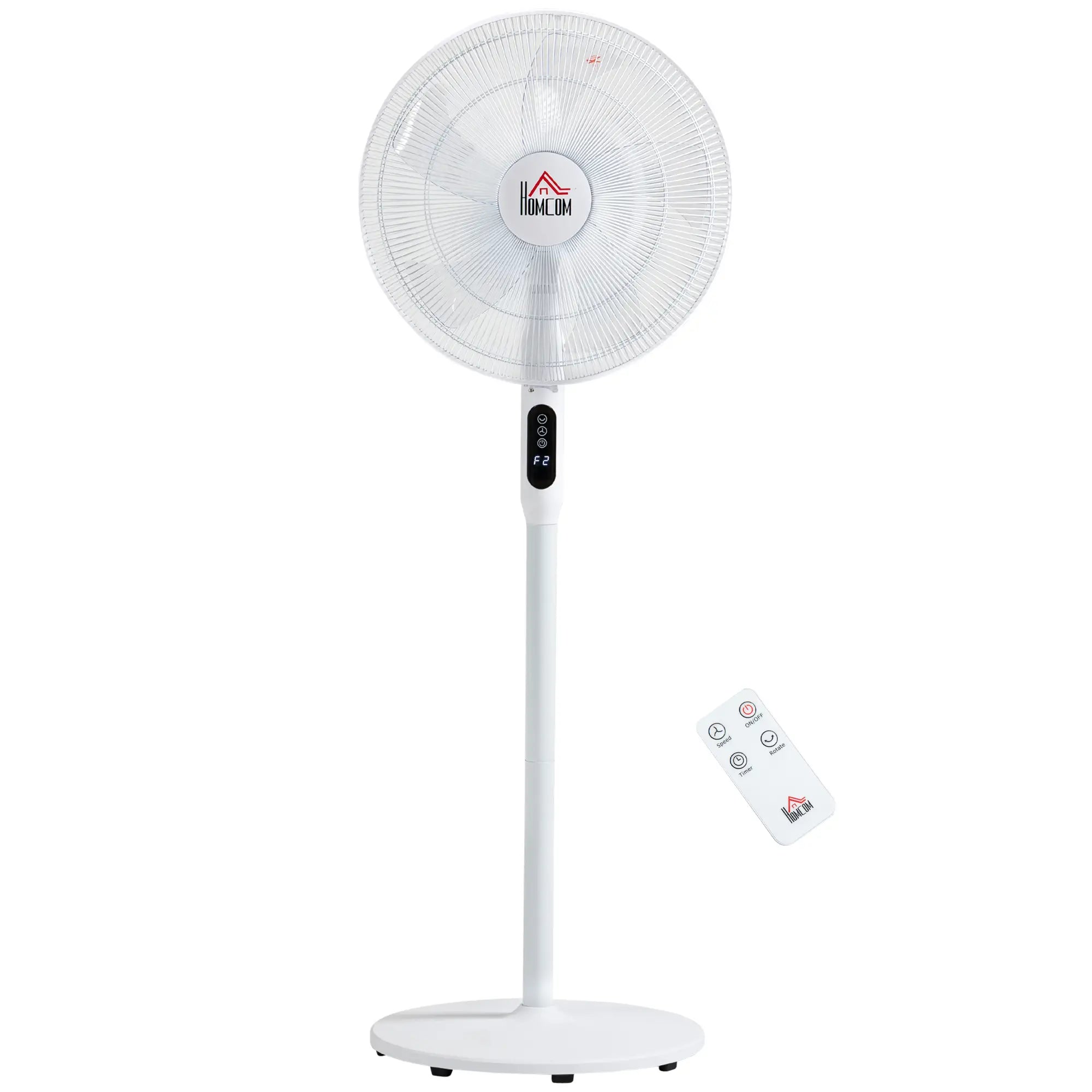 Floor Standing Fan with Remote, Oscillating, LED Screen, White Stand Fans at Gallery Canada