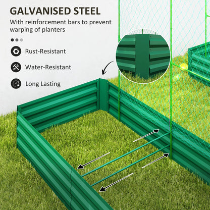 Metal Raised Garden Bed with Trellis, Galvanized Outdoor Garden Box Raised Garden Beds at Gallery Canada