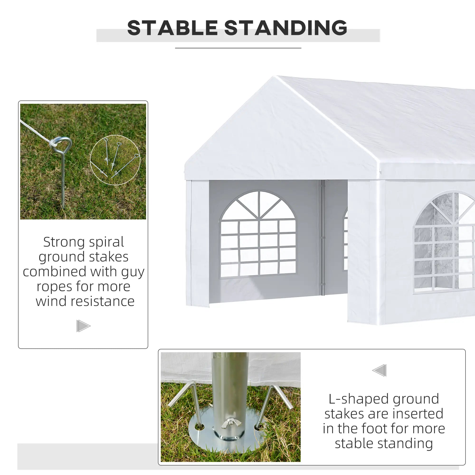 16.5' x 13' Outdoor Party Tent, With Sides, 4 Windows, 2 Doors, White Canopy Tents at Gallery Canada