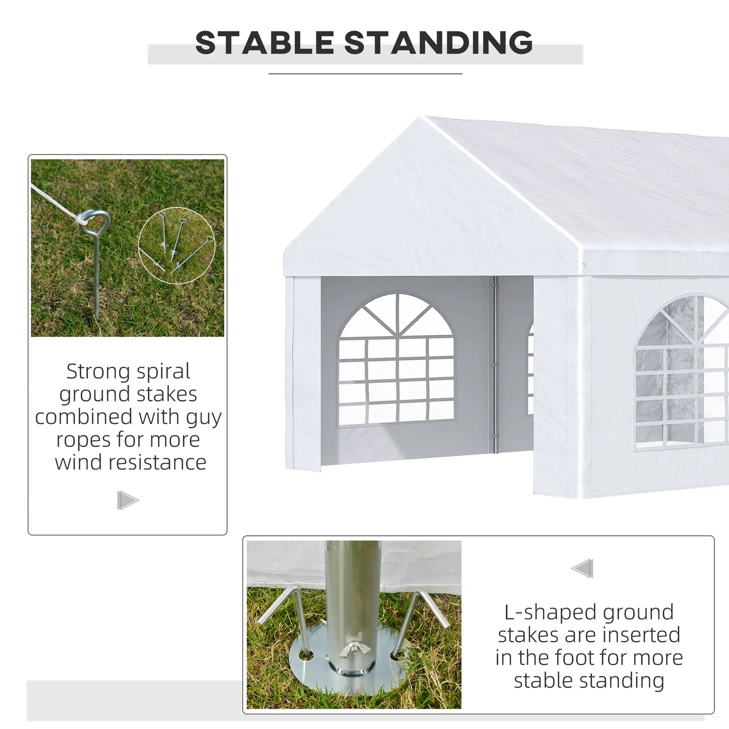 16.5' x 13' Outdoor Party Tent, With Sides, 4 Windows, 2 Doors, White Canopy Tents at Gallery Canada