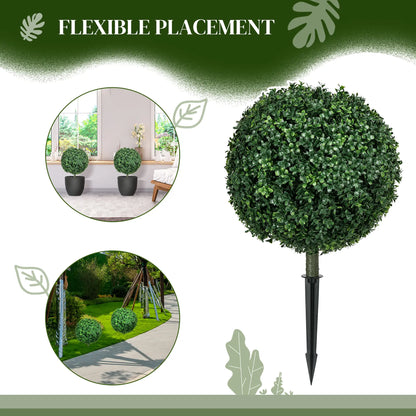 Artificial Boxwood Trees, Set of 2 Ball Topiary, UV Resistant Artificial Trees at Gallery Canada