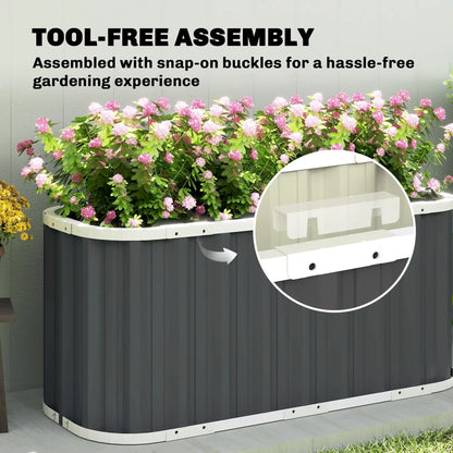 Galvanized Raised Garden Bed, Deep Rot Planter Box, 5' x 2' x 2', Dark Grey Galvanized Planter Boxes at Gallery Canada
