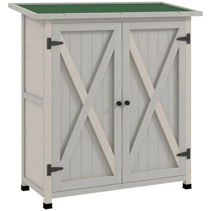 Wooden Garden Storage Shed, Fir Tool Cabinet, Asphalt Roof, Double Door Sheds at Gallery Canada