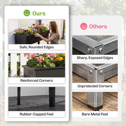 Metal Raised Garden Bed On Legs, With Drainage Hole, Black Elevated Garden Beds at Gallery Canada