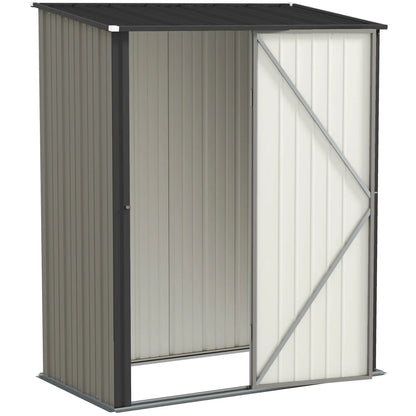 5' x 3' Steel Garden Shed, Outdoor Storage With Lockable Door, Grey Sheds at Gallery Canada