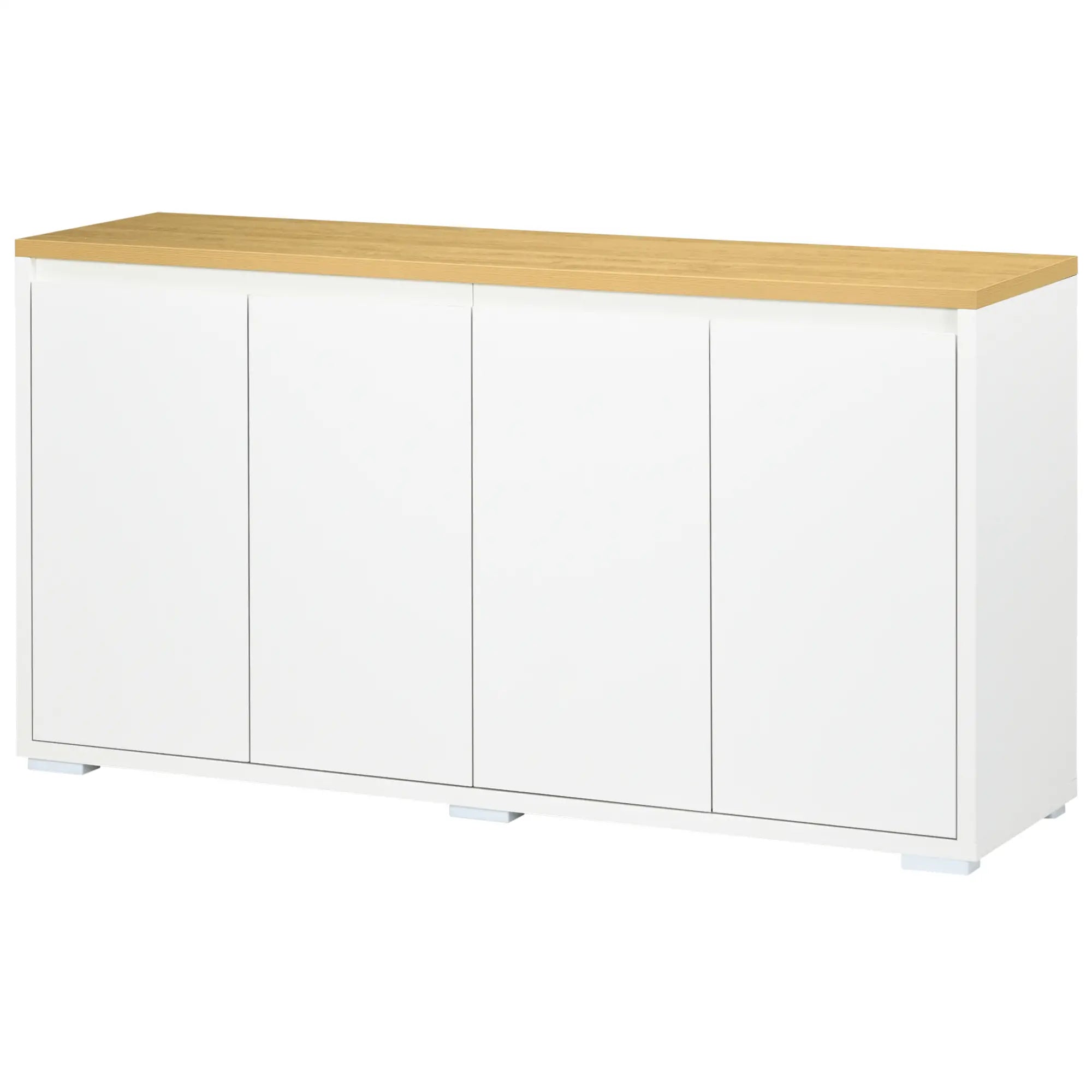 Sideboard Cabinet, Buffet Table, 2 Double Doors, Adjustable Shelves, White Bar Cabinets at Gallery Canada