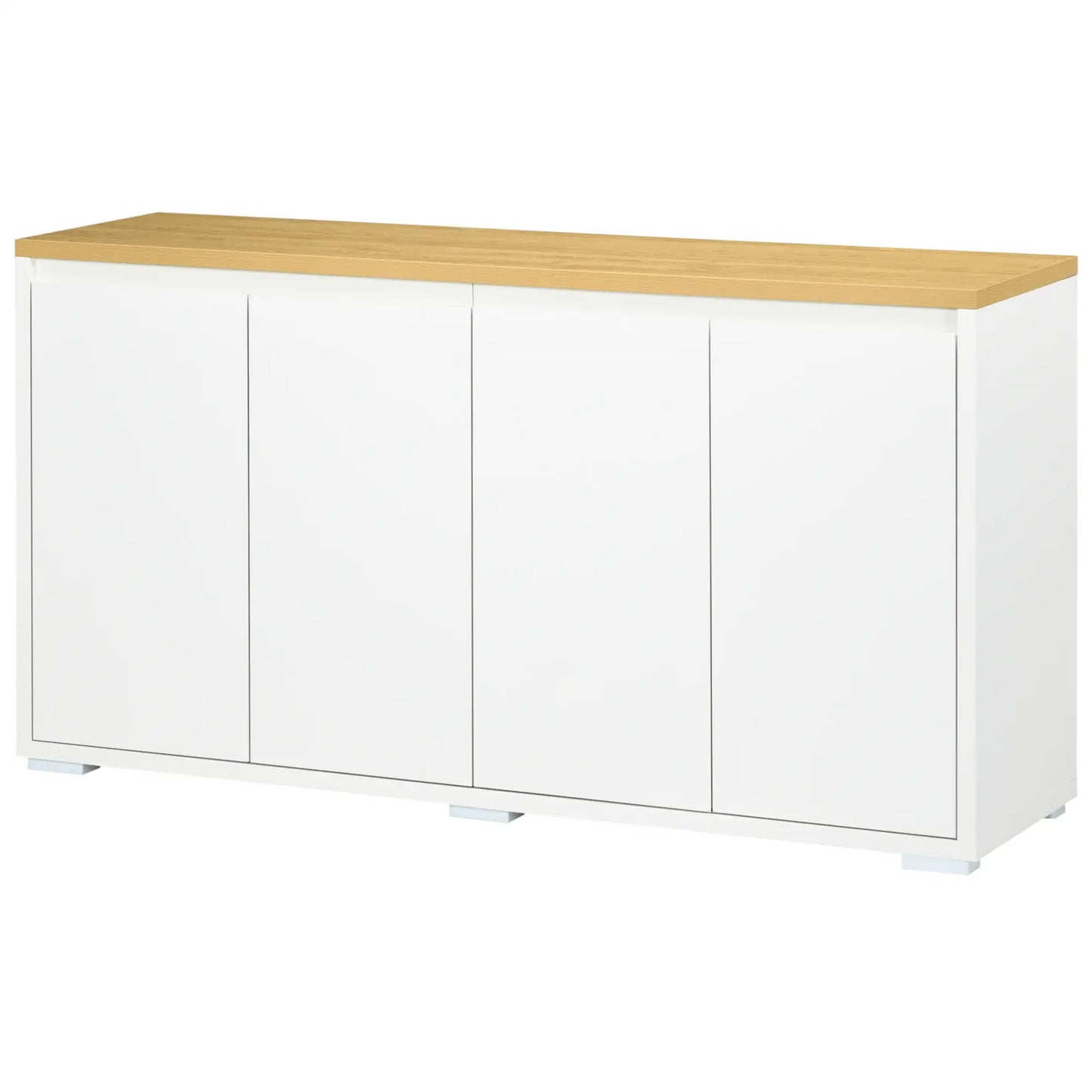 Sideboard Cabinet, Buffet Table, 2 Double Doors, Adjustable Shelves, White Bar Cabinets at Gallery Canada
