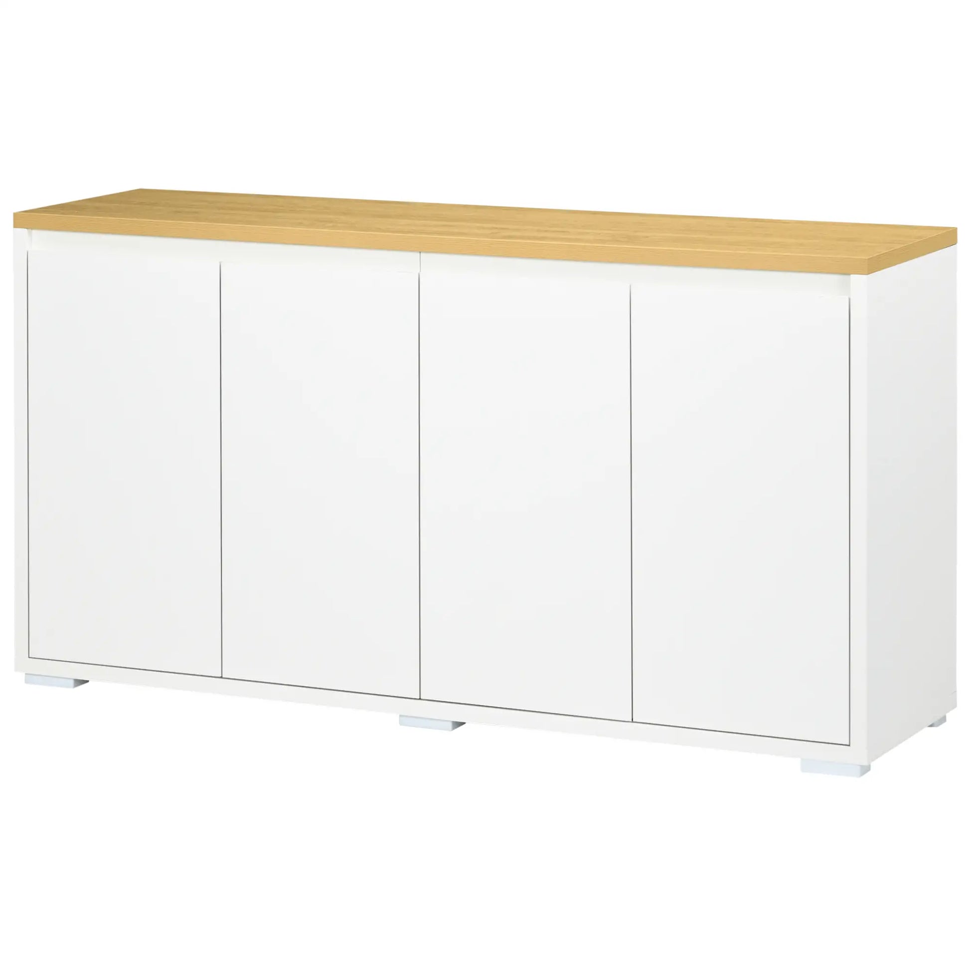 Sideboard Cabinet, Buffet Table, 2 Double Doors, Adjustable Shelves, White Bar Cabinets at Gallery Canada