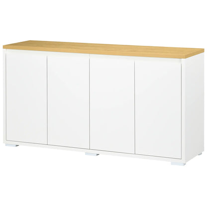 Sideboard Cabinet, Buffet Table, 2 Double Doors, Adjustable Shelves, White Bar Cabinets at Gallery Canada