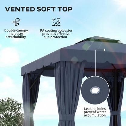 10' X 10' Outdoor Patio Gazebo, Dark Blue