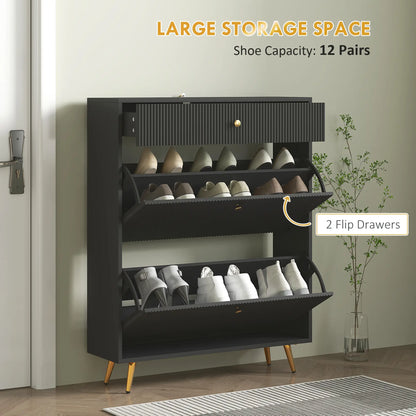 Narrow Shoe Storage Cabinet, Adjustable Shelves, 12 Pairs, Black Shoe Storage Cabinets & Racks at Gallery Canada