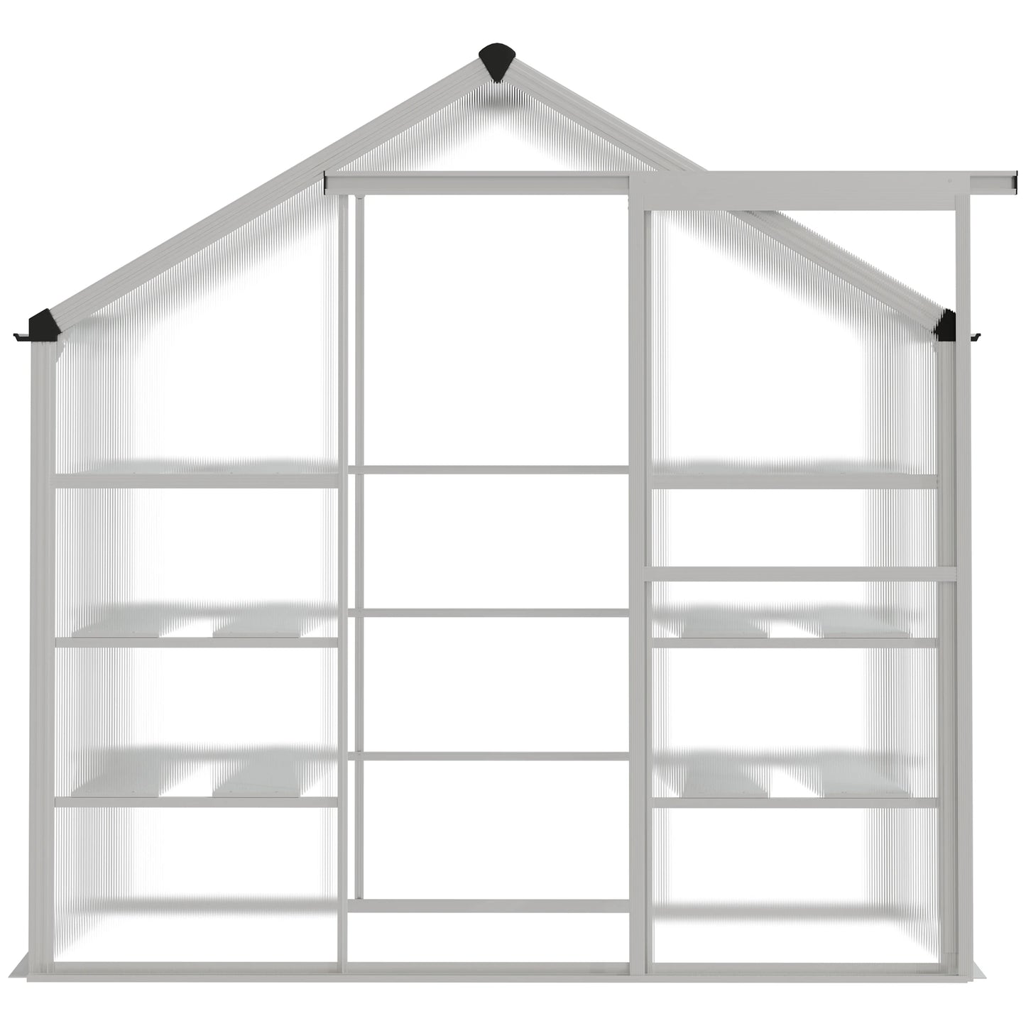 6.3' x 2.3' x 6.1' Outdoor Walk-In Greenhouse, 3-Tier Shelves, Polycarbonate, Aluminum Frame Walk In Greenhouses at Gallery Canada