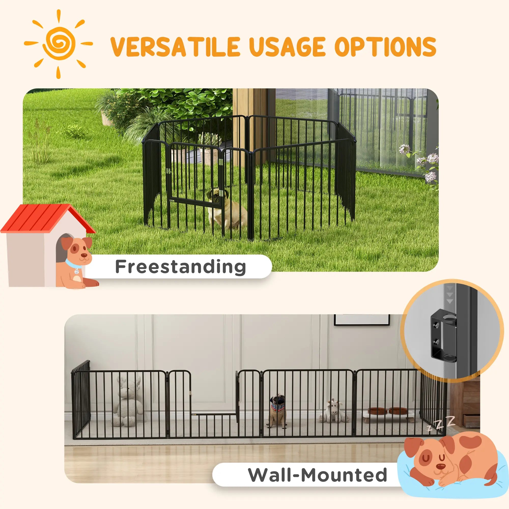Outdoor Dog Fence, 6 Panels 24