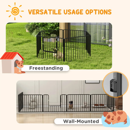 Outdoor Dog Fence, 6 Panels 24" Height, Steel Pet Exercise Pen Houses, Kennels & Pens at Gallery Canada