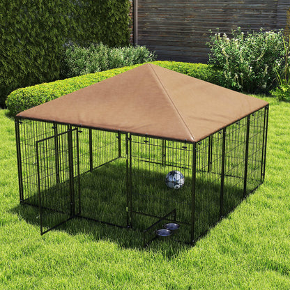 6.9' x 6.9' x 5' Outdoor Dog Kennel, Canopy, Rotating Bowls, Coffee Houses, Kennels & Pens at Gallery Canada