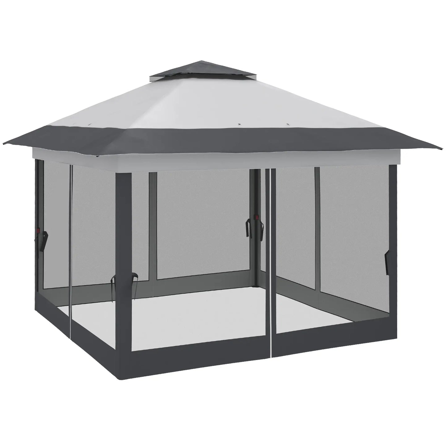 12' x 12' Foldable Pop-Up Party Tent, Instant Canopy Sun Shade Gazebo Pop Up Canopies Dark Grey at Gallery Canada