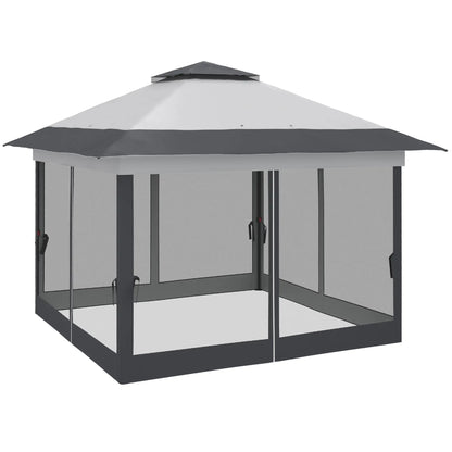 12' x 12' Foldable Pop-Up Party Tent, Instant Canopy Sun Shade Gazebo Pop Up Canopies Dark Grey at Gallery Canada