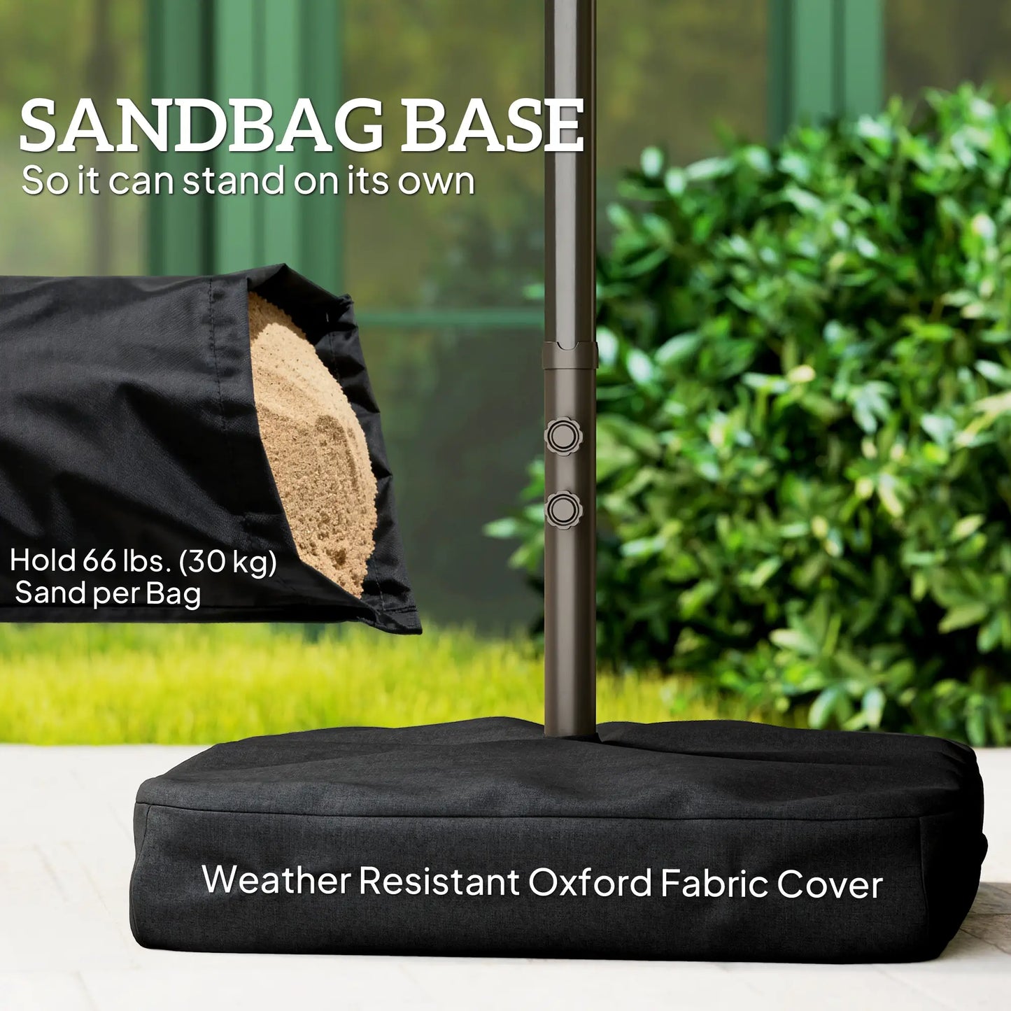 15' Outdoor Patio Umbrella, Twin Canopy, Lift Crank, Brown Sun Umbrellas at Gallery Canada