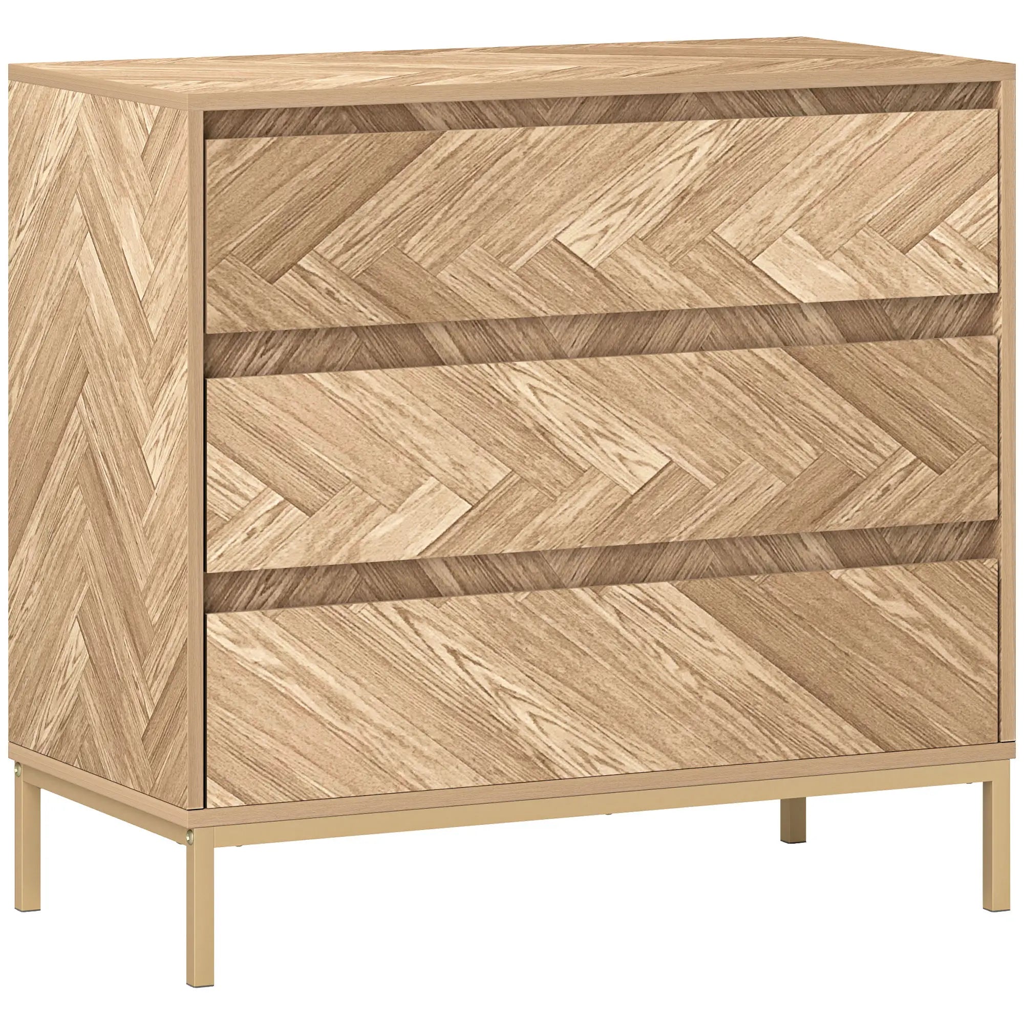 3 Drawer Storage Cabinet, Anti-Tip Design, for Bedroom, Living Room, Nature Wood Storage Cabinets at Gallery Canada