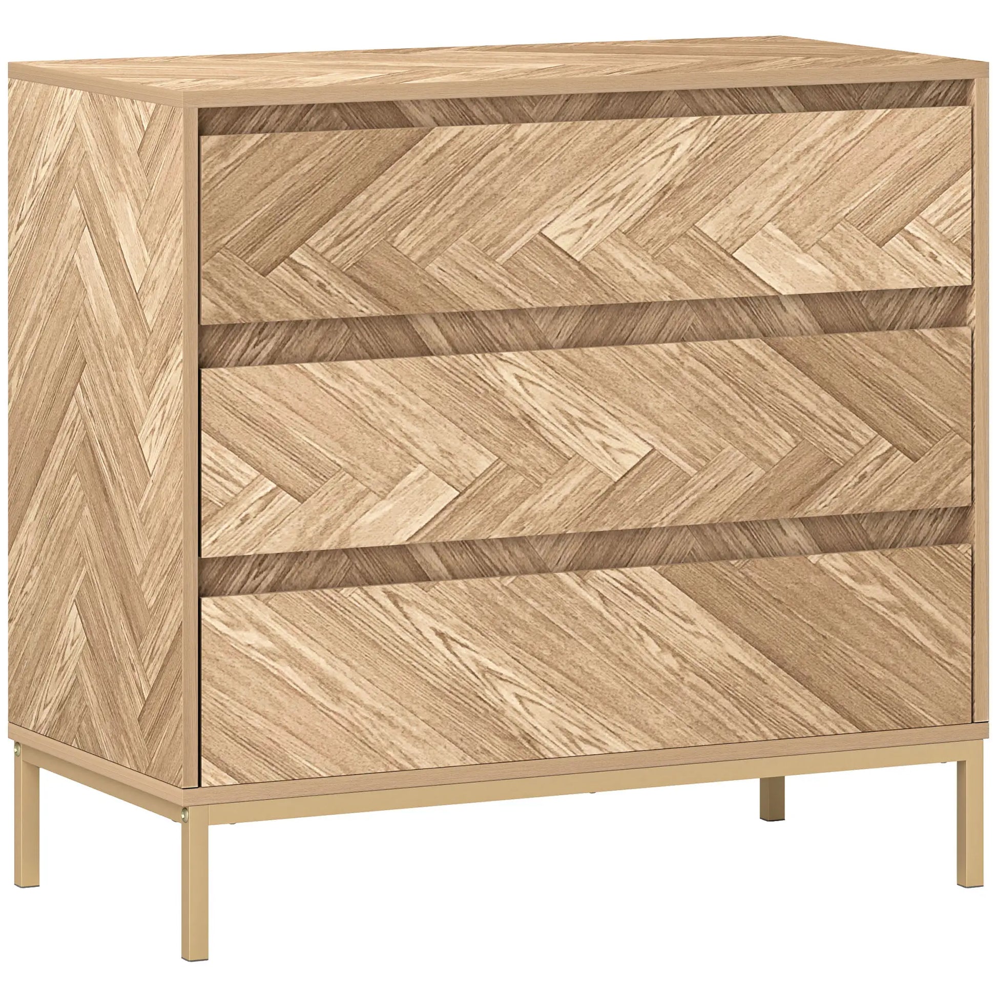 3 Drawer Storage Cabinet, Anti-Tip Design, for Bedroom, Living Room, Nature Wood Storage Cabinets at Gallery Canada