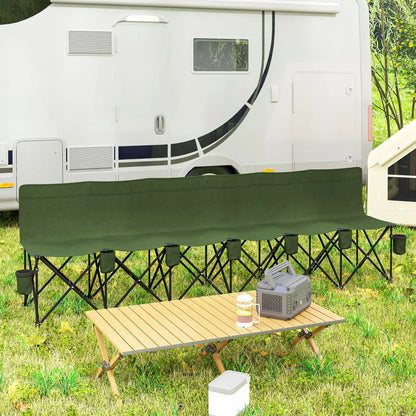 6 Seat Folding Camping Chair, Cup Holder, Carrying Case, Dark Green Picnic Tables & Camping Chairs at Gallery Canada