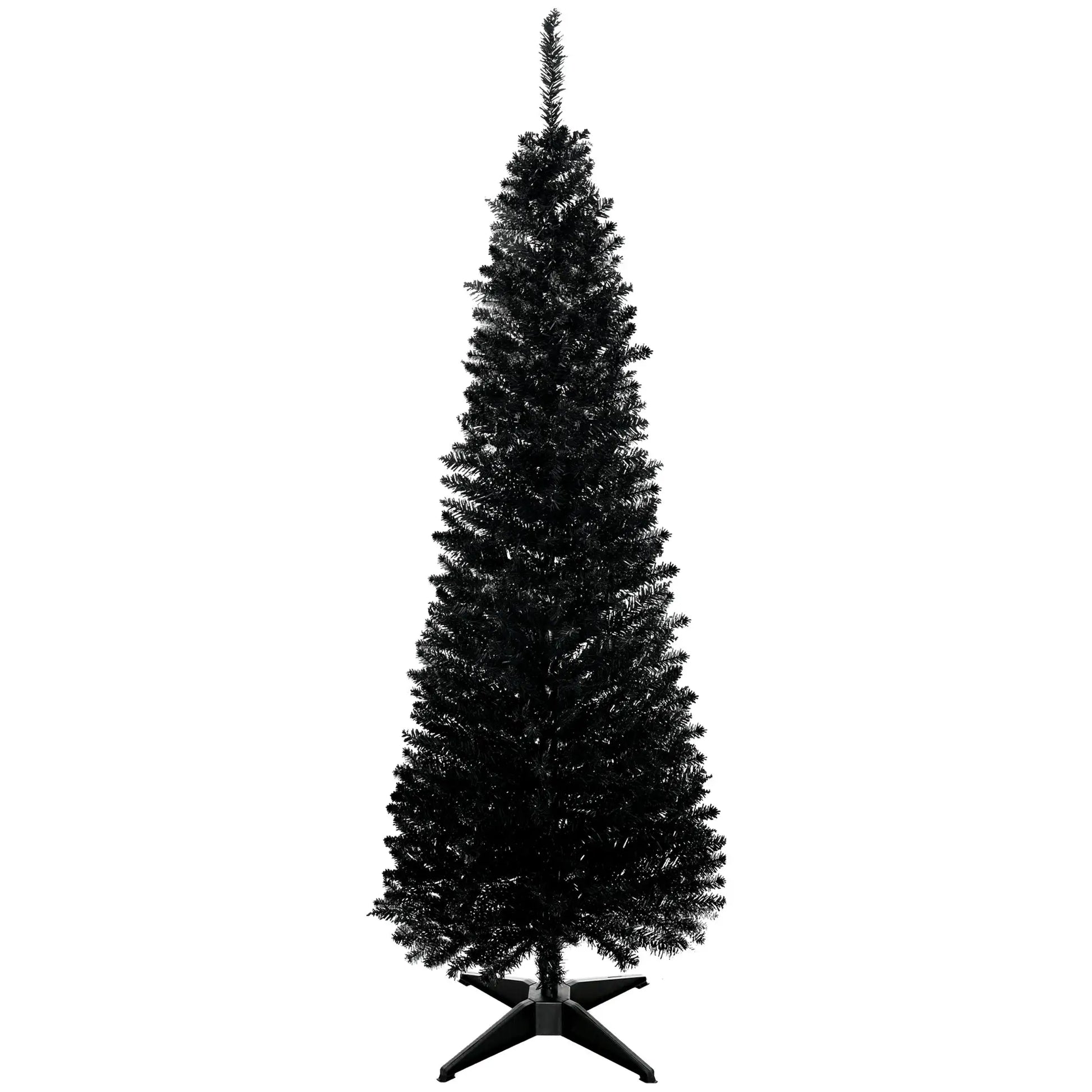 5FT Artificial Pencil Christmas Tree, Realistic Branches, Stable Stand, Black Pencil Christmas Trees Black at Gallery Canada