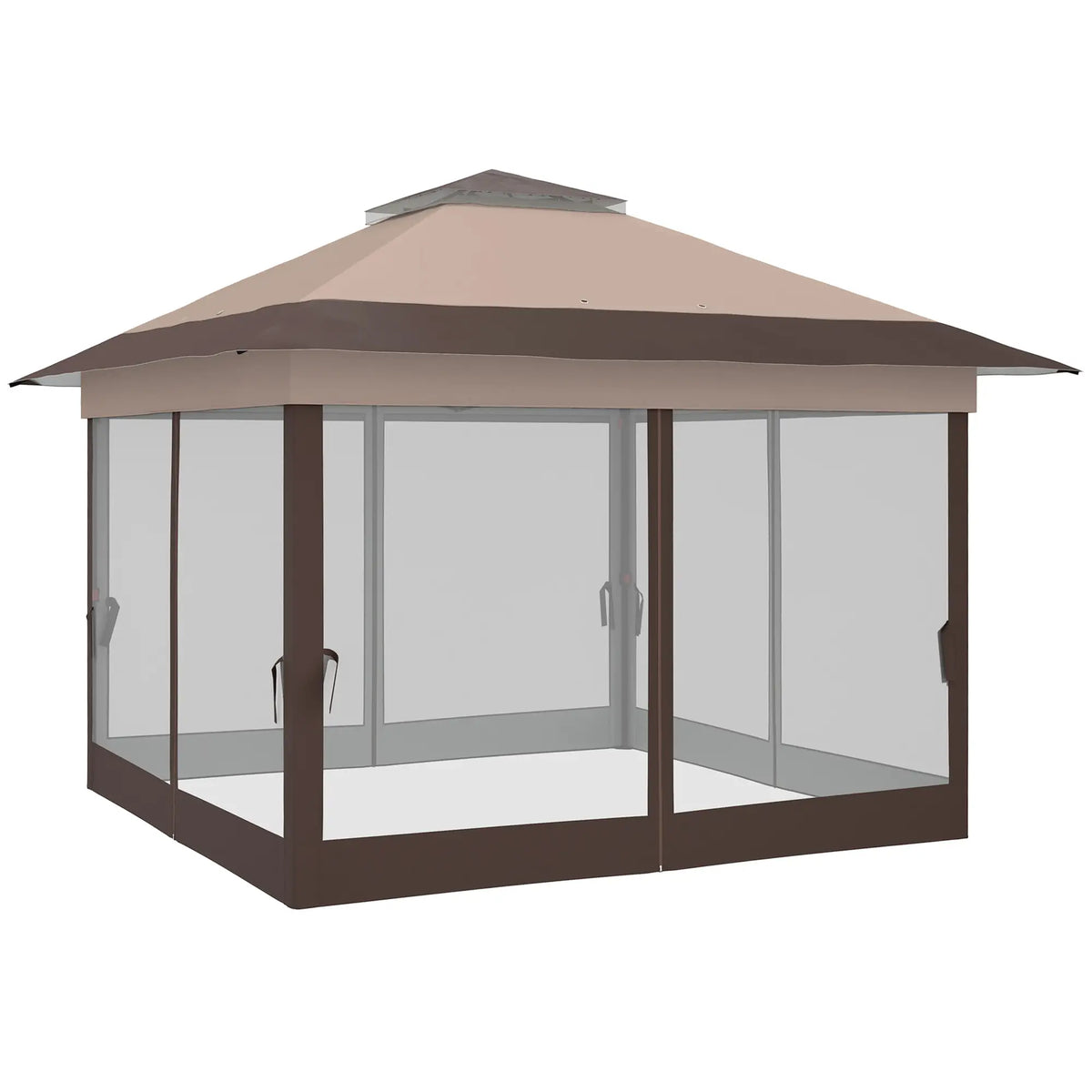 12' x 12' Foldable Pop-up Party Tent, Steel Frame, Khaki Pop Up Canopies Khaki at Gallery Canada