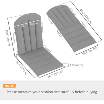 Set Of 4 Patio Chair Cushions, High Back Adirondack, High-Density Foam, Grey Patio Chair Cushions at Gallery Canada