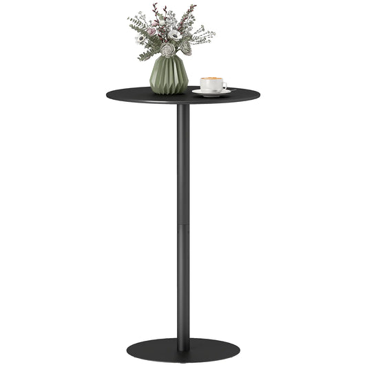 Round Bar Table for 2, Steel Frame, Easy Assembly, Black Bar Tables Black at Gallery Canada