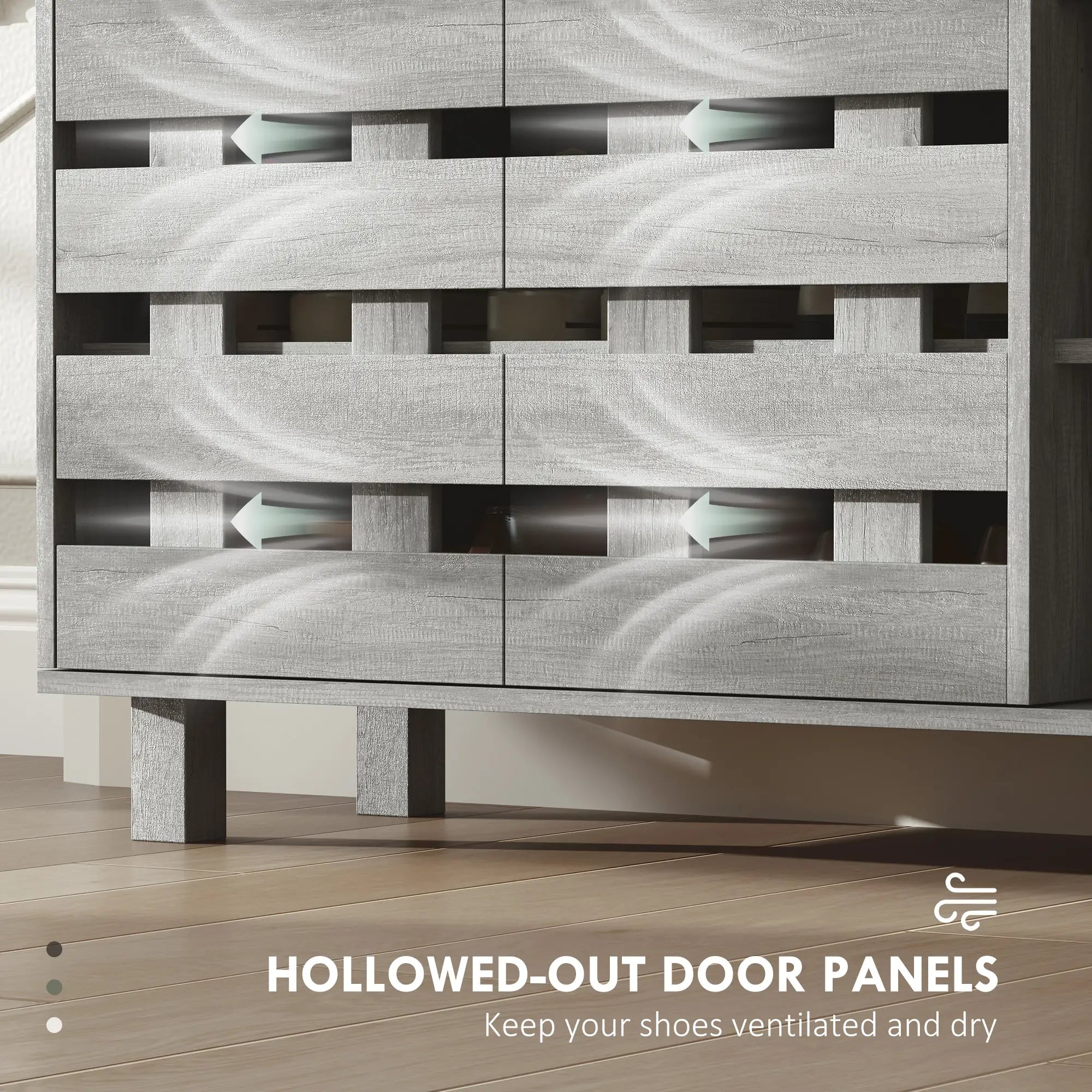 21 Pair Shoe Cabinet, 5-Tier Double Door, Light Grey Shoe Storage Cabinets & Racks at Gallery Canada