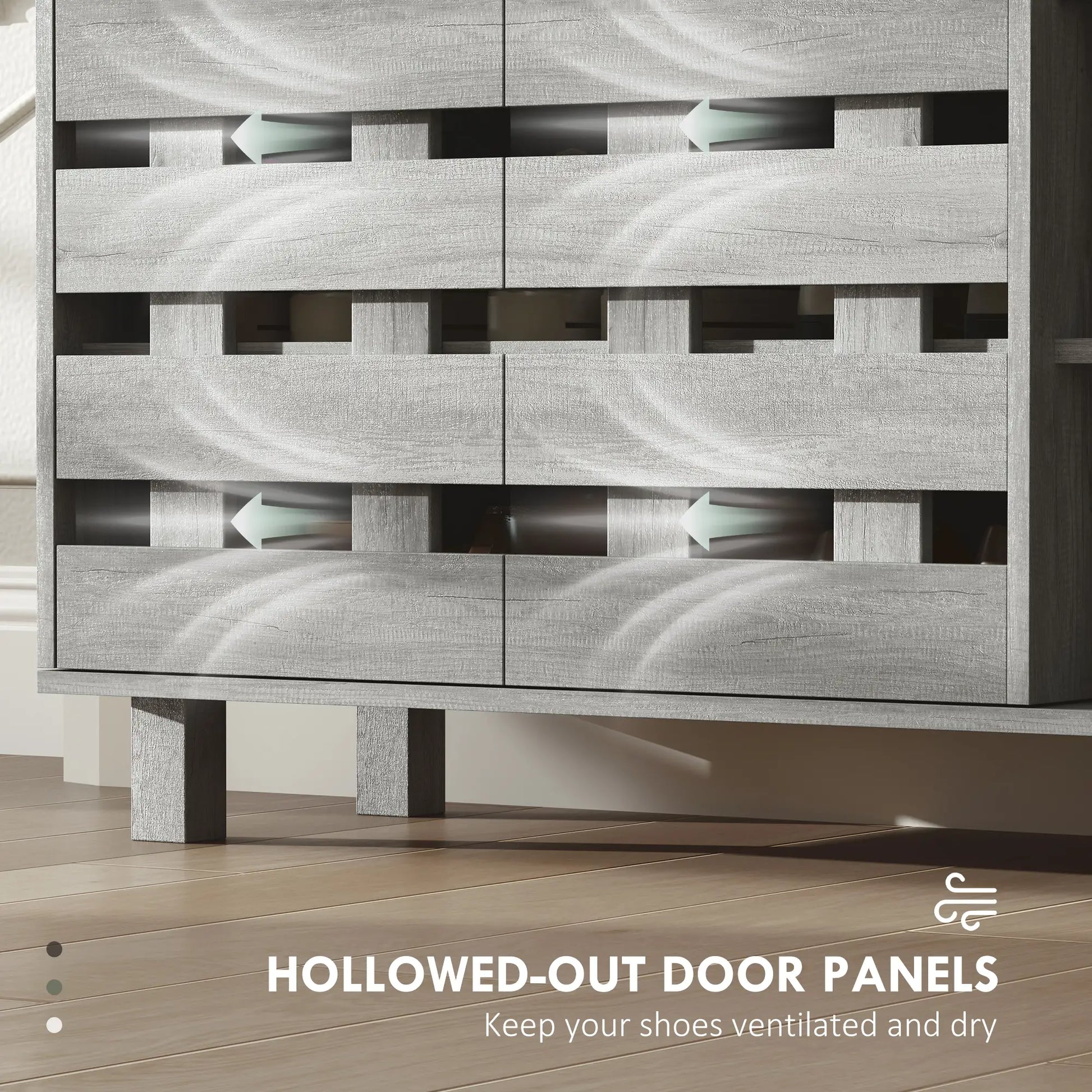 21 Pair Shoe Cabinet, 5-Tier Double Door, Light Grey Shoe Storage Cabinets & Racks at Gallery Canada