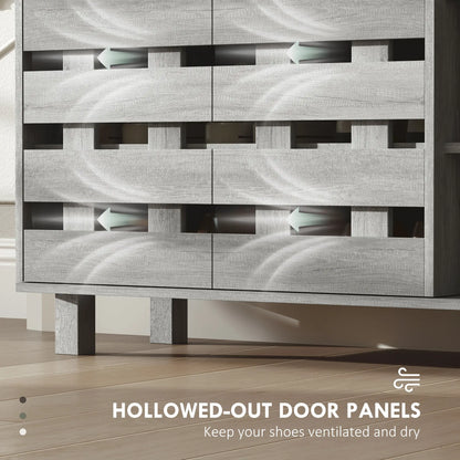 21 Pair Shoe Cabinet, 5-Tier Double Door, Light Grey Shoe Storage Cabinets & Racks at Gallery Canada