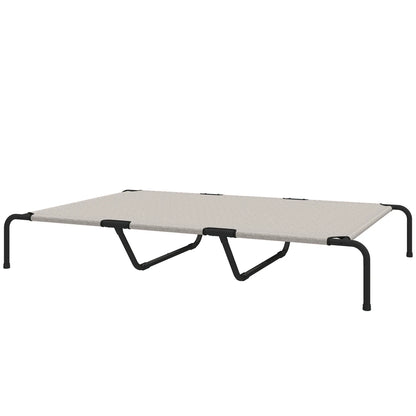 Large Dog Bed, Elevated Outdoor Cot, Breathable Mesh, Beige