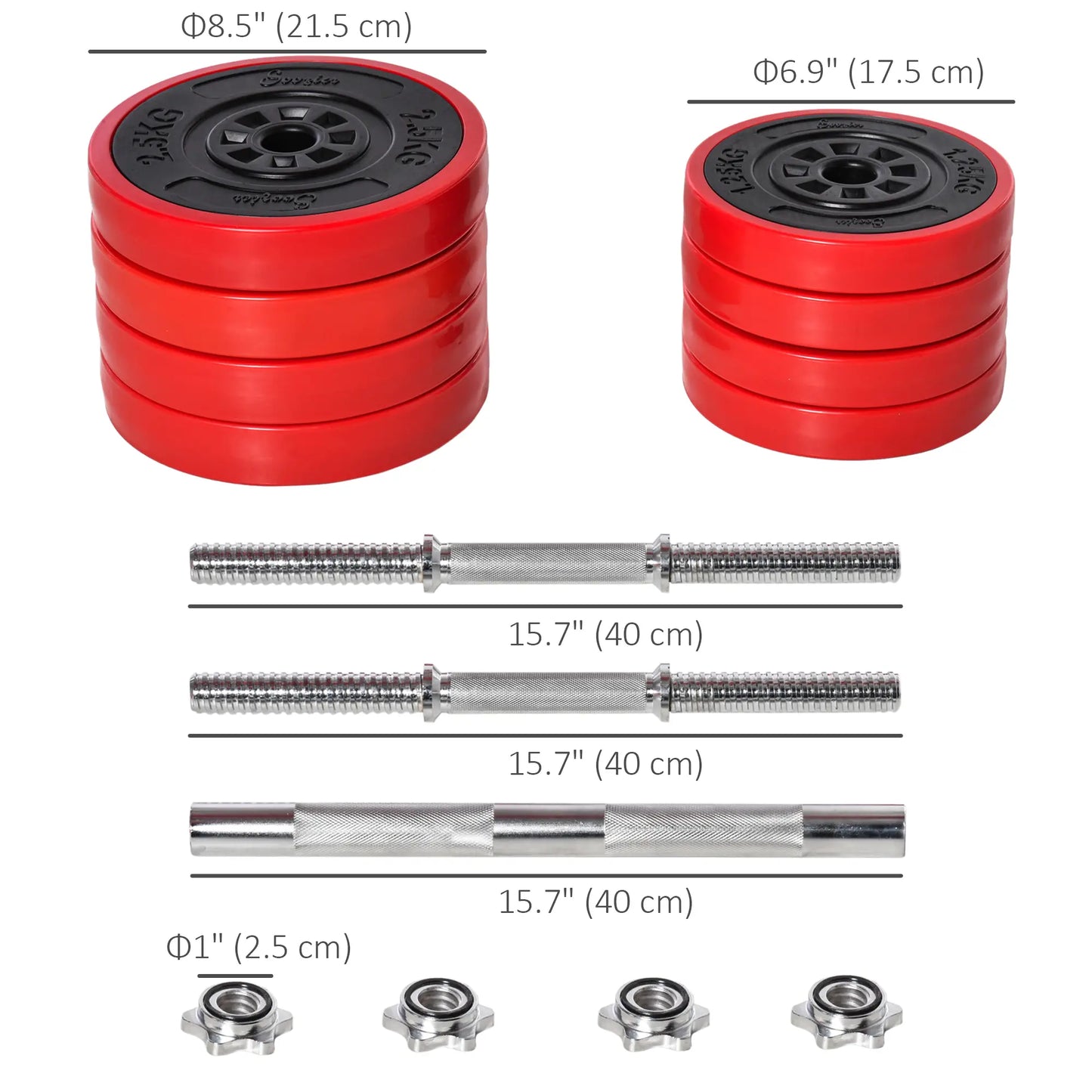 44lbs 2-In-1 Dumbbell, Barbell Adjustable Set, Strength Exercise Dumbbells & Barbells at Gallery Canada