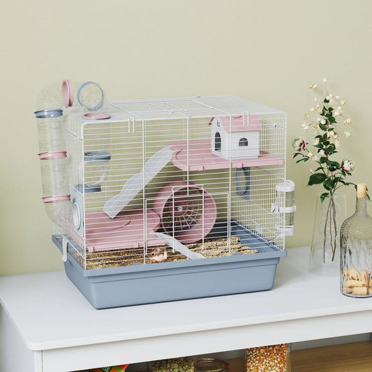 3-Tier Hamster Cage With Exercise Wheel, Food Bowl, Water Bottle Hamster Cages Blue at Gallery Canada
