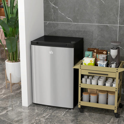 Upright Freezer, 3 Cu.Ft Mini Freezer with Reversible Single Door, Adjustable Thermostat for Home, Dorm, Silver Small Kitchen Appliances at Gallery Canada